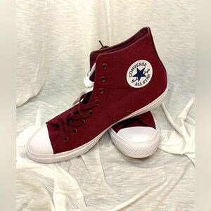 Men’s Converse Maroon NEW Size 12! High Tops Lunarlon Insoles